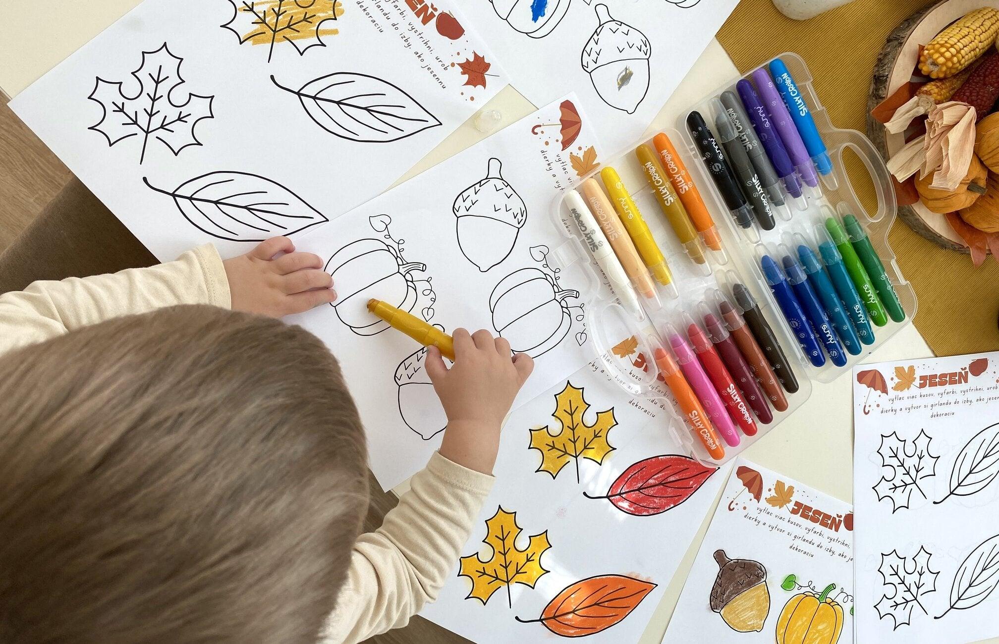 Objavujte svet bezstarostnej tvorivosti s prstovými farbami a pastelkami Silky Crayon