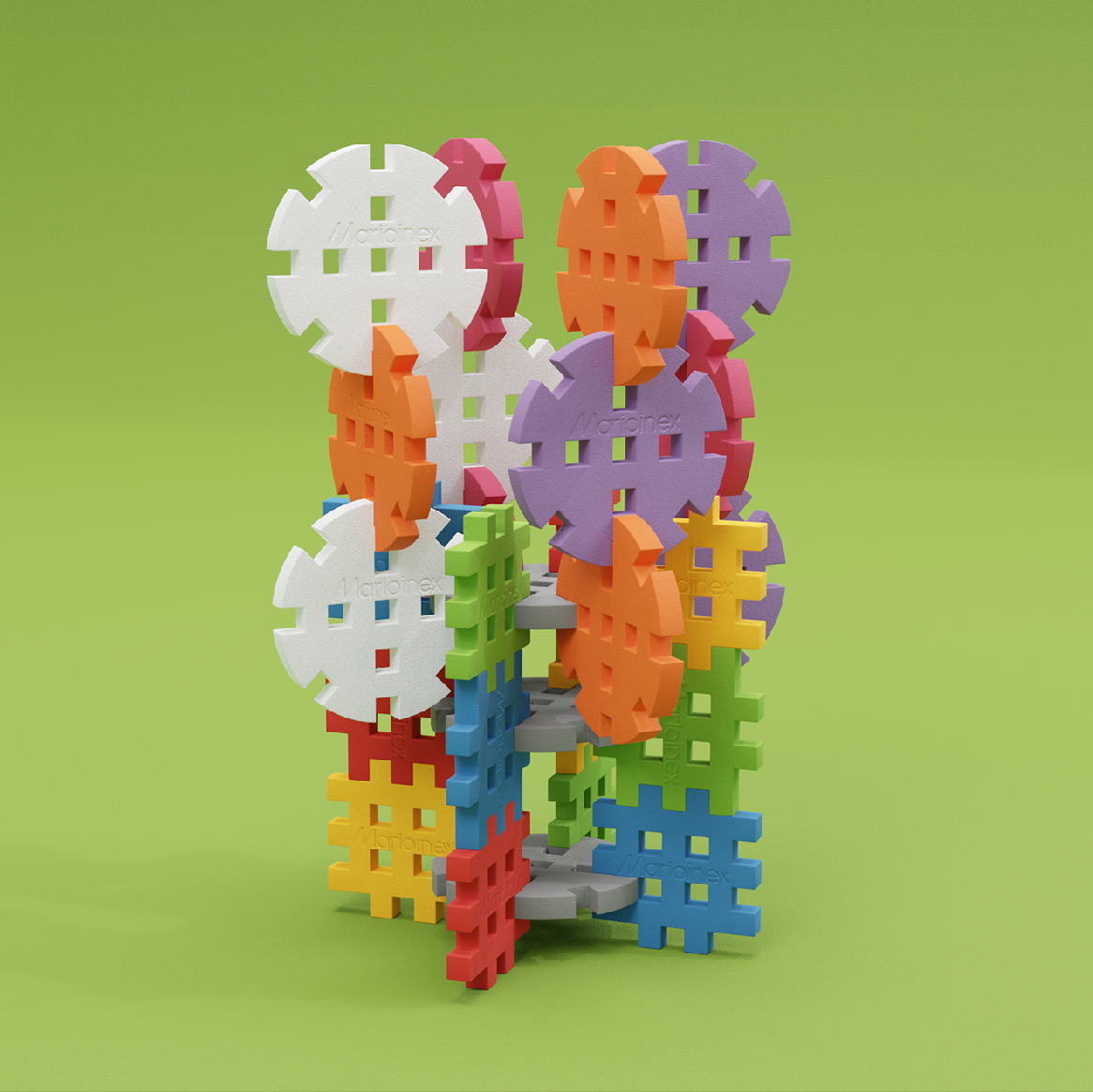 Midi Waffle Construction Wheels 120 kusov