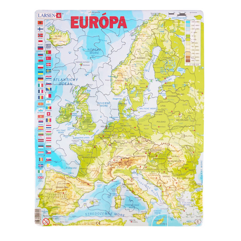 Puzzle - Európa (pohoria a nížiny)