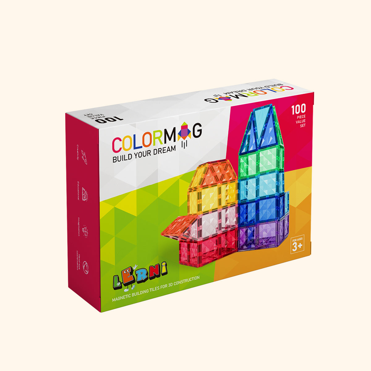 Magnetická stavebnica COLORMAG 100 kusov
