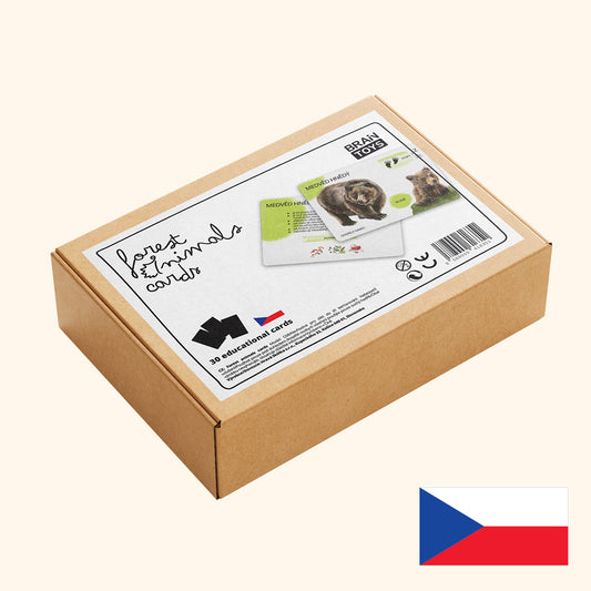 Sada edukačných kariet lesné zvieratá CZ