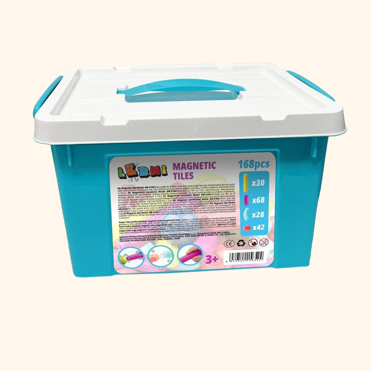 Magnetické paličky 168 ks