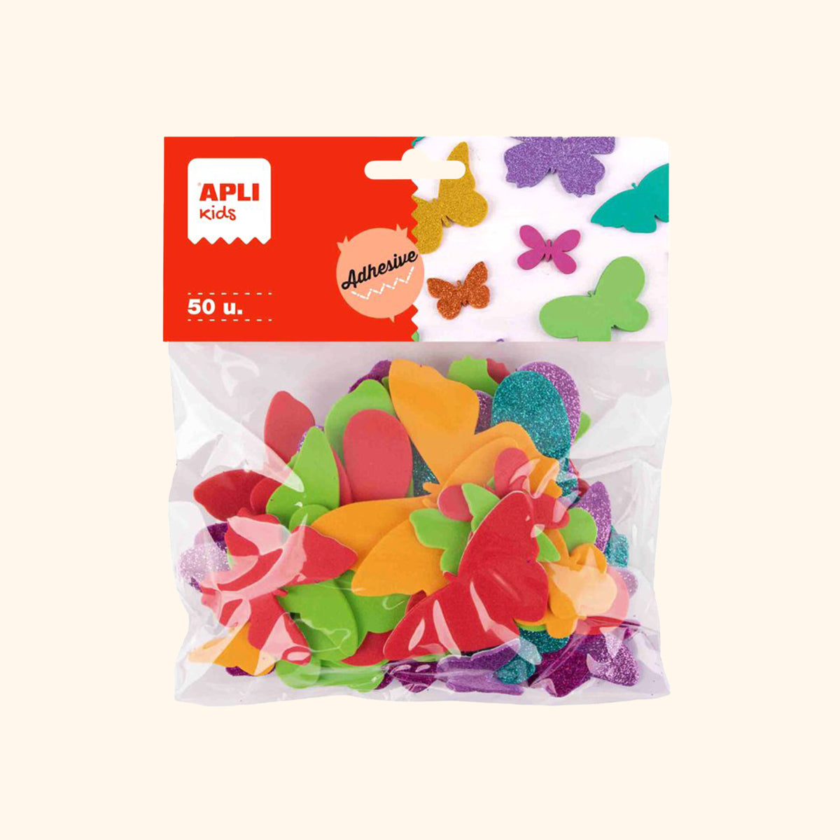 Penovka tvarová – motýle, samolepiaca, mix veľkostí a farieb