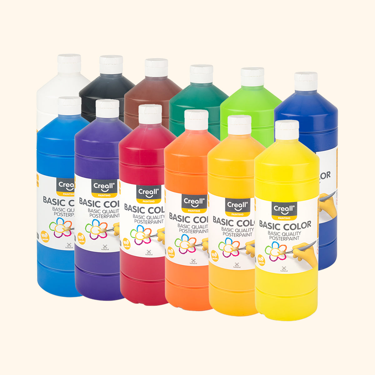 temperové farby12x 1000 ml - mix farieb