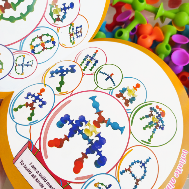 Rozbalené : Prísavková stavebnica Zvieratká 96 kusov