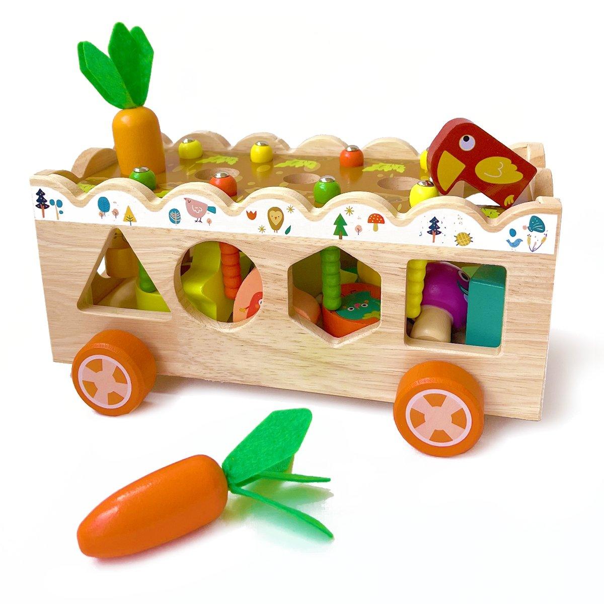 Drevená vkladačka, vozíček