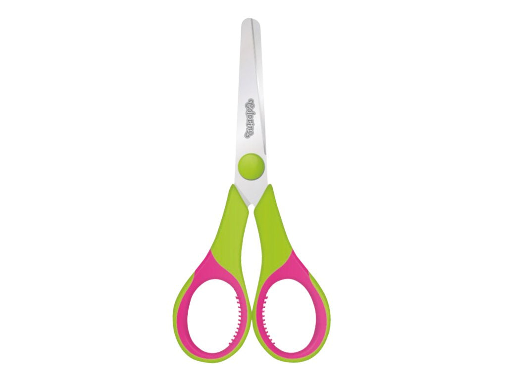 Nožnice detské s gumovým gripom, 14 cm, symetrické, mix farieb