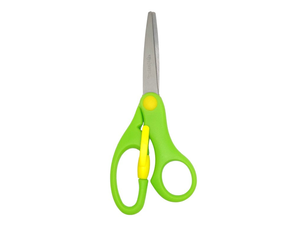 Nožnice detské, 14 cm, bezp. poistka, asymetrické, mix farieb