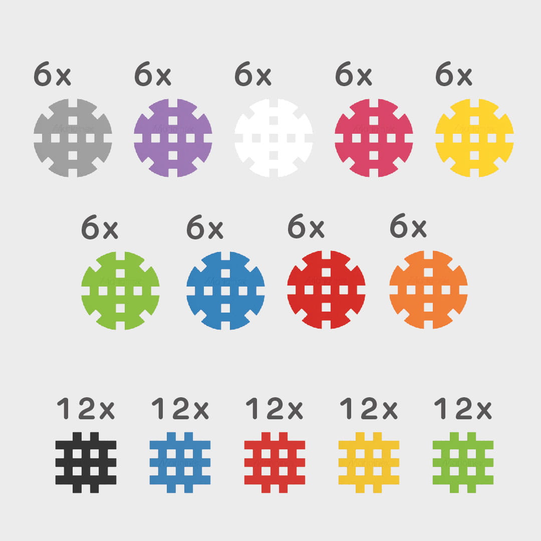 Midi Waffle Construction Wheels 120 kusov