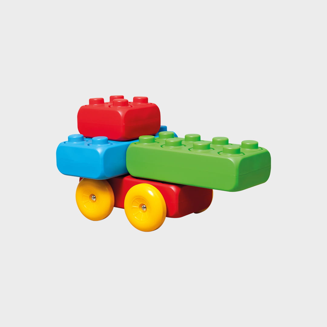 Maxikocky tehličky s kolesami 30 kusov