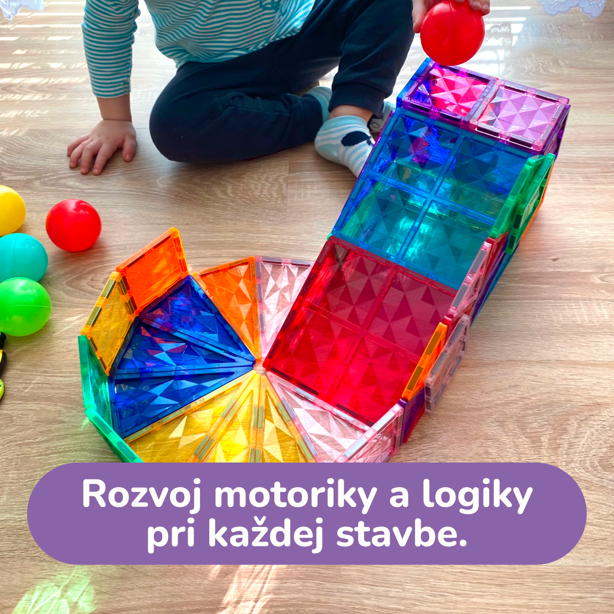 Magnetická stavebnica COLORMAG 100 kusov