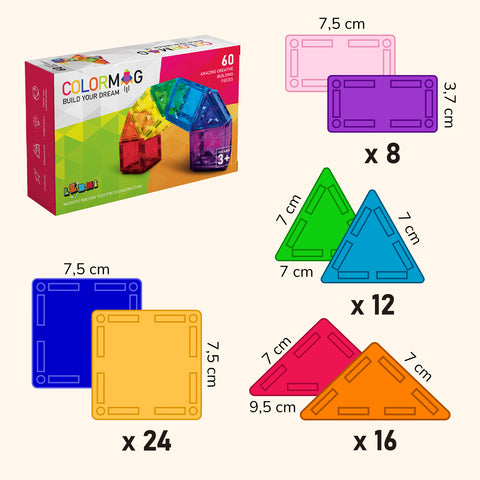 Magnetická stavebnica COLORMAG 60 - classic
