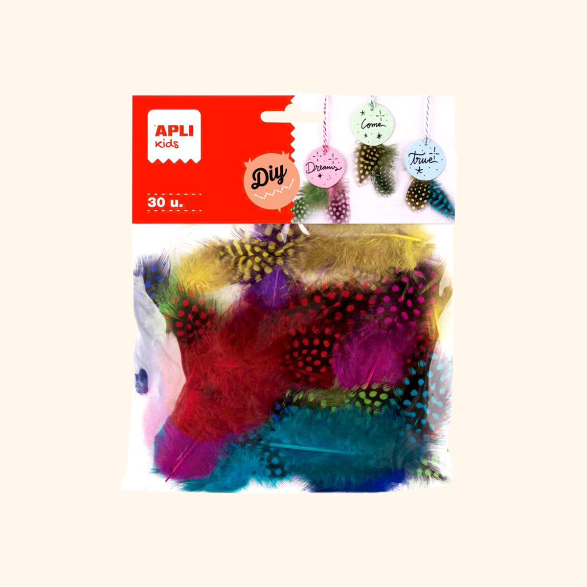 Dekoračné pierka, 30 ks, mix veľkostí a farieb