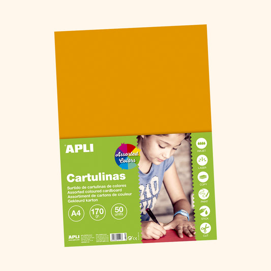 Farebný Papier, A4, 170 g, mix sýtych farieb - 50 ks