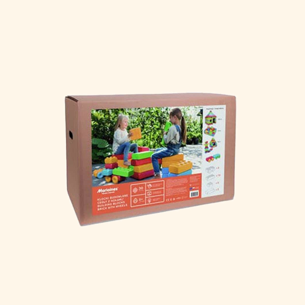 Maxikocky tehličky s kolesami 30 kusov