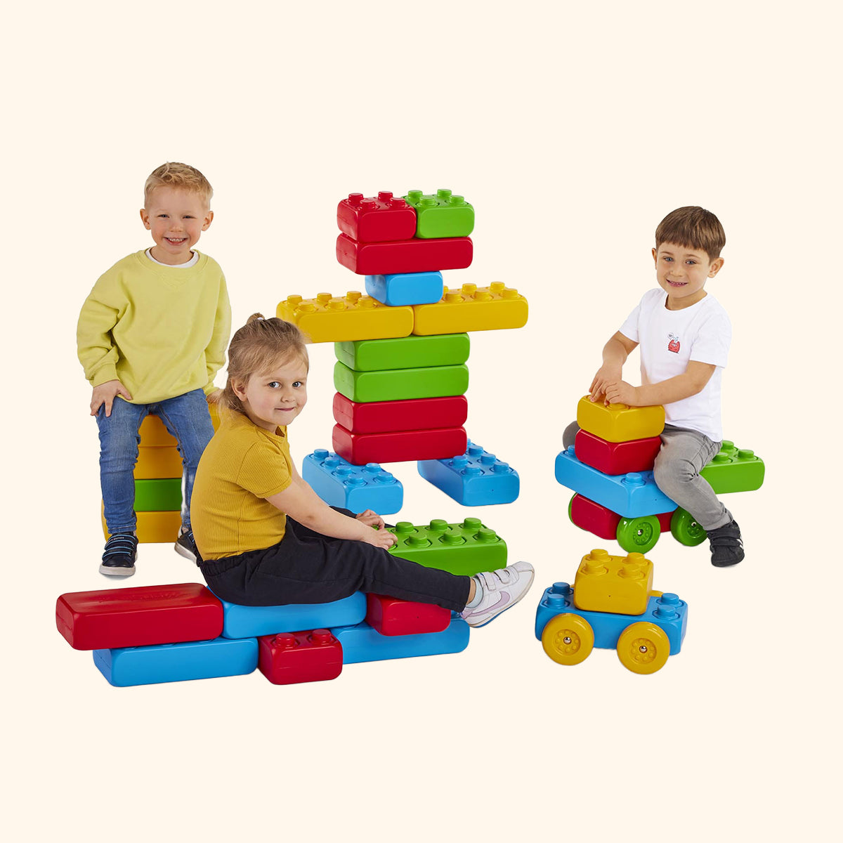 Maxikocky tehličky s kolesami 30 kusov