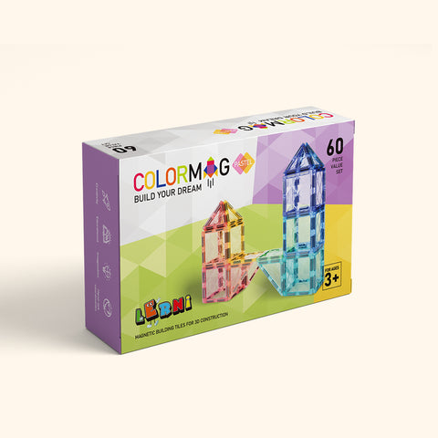 Magnetická stavebnica COLORMAG 60 - pastel