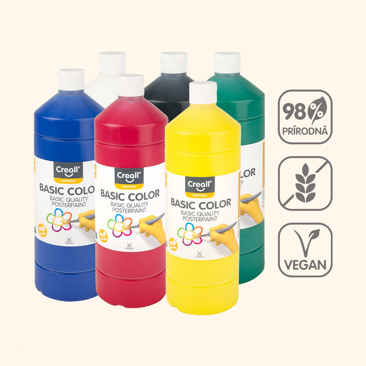 Temperové farby 6 x 1000 ml - mix farieb