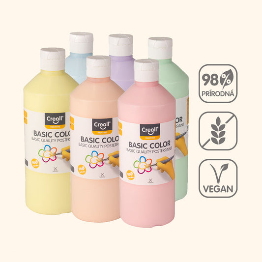 Temperové farby Pastel 6x 500 ml - mix pastelových farieb