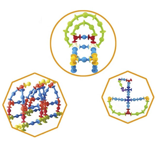 Rozbalené : Prísavková stavebnica Zvieratká 96 kusov